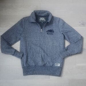 Roots XS 1/4 Zip Sweater Blue